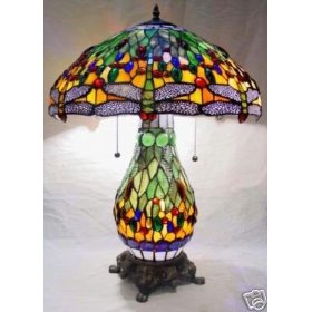 Dragonfly Stained Glass Tiffany Table Lamp