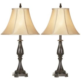 Set of Two Bronze Classic Table Lamps