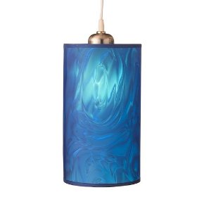 Slim Pendant Hanging Lamp with Vinyl Moire Shade