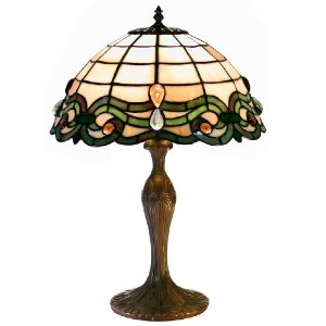 Tiffany-Style Semi-Baroque Table Lamp